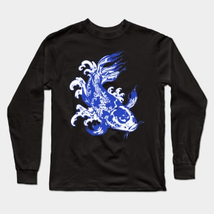 Koi Fish in Blue Long Sleeve T-Shirt